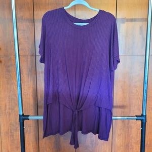 Time and Tru purple tie front hi low top Size XL